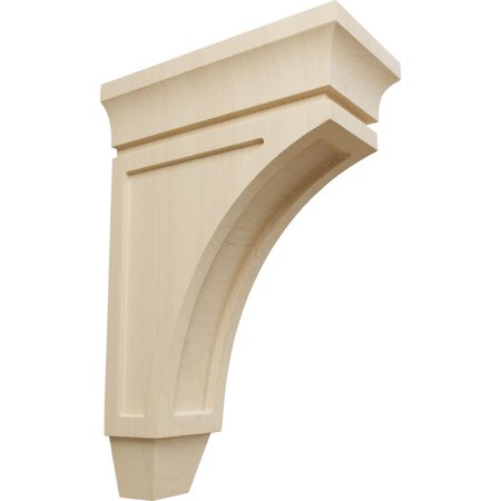 EKENA MILLWORK 4"W x 8"D x 12"H Medium Lucan Wood Corbel, Rubberwood CORW04X08X12LURW